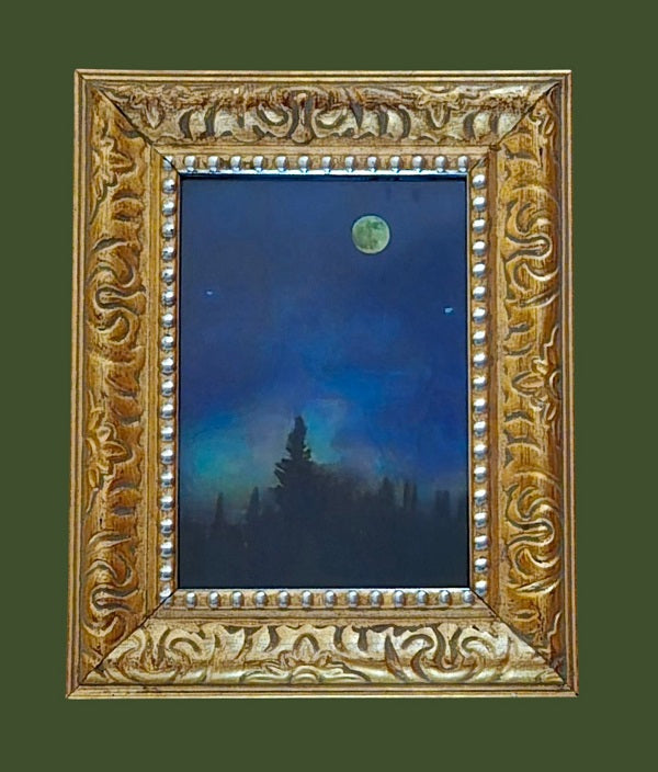 Channeling Van Gogh with Moon Phainting 8 in.x10 in. (with frame)