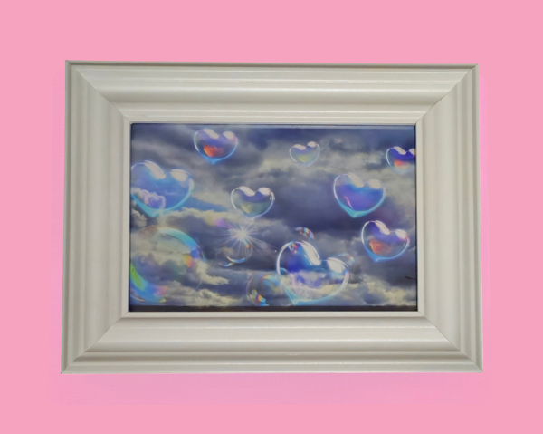 Bubble Hearts 9.5 in.x7.5 in. (with frame)
