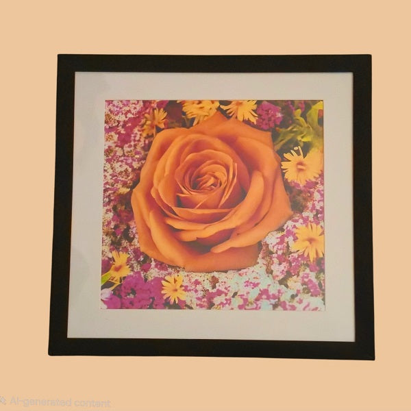 Mom's Rose 11 in.x11 in. with frame