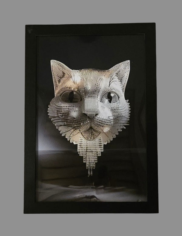 Reflections of a Cat 9.5 in.x13.25 in. (with frame)