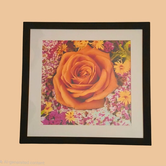 Mom's Rose 11 in.x11 in. with frame
