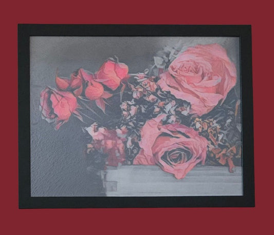 Whispers of Blush Phainting 15.25 in.x12.25 in. (with frame)